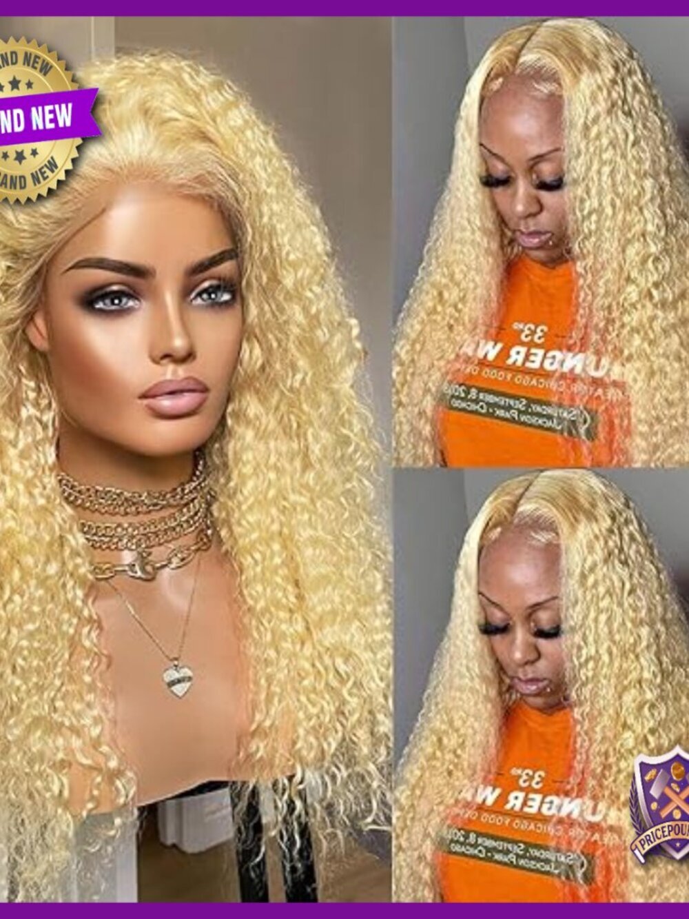 13x6 HD Lace Front Wig Human Hair 180% Density Deep Curly Wave Glueless